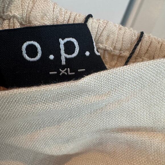 O.p.t Square-Neck Smocked Zeoli Midi Dress Puff Sleeves Cream Size XL NWT - Picture 12 of 14